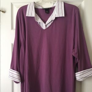 Purple shirt with layered look (only one layer)